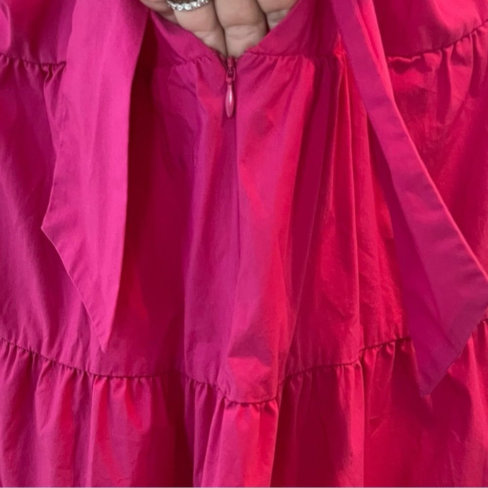 Saylor NYC Karalyn‎ Pink Mini Dress Ruffle Bow Back Size Large - Picture 10 of 12
